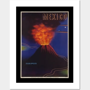 Vintage Mexico Travel Poster - Volcano Posters and Art